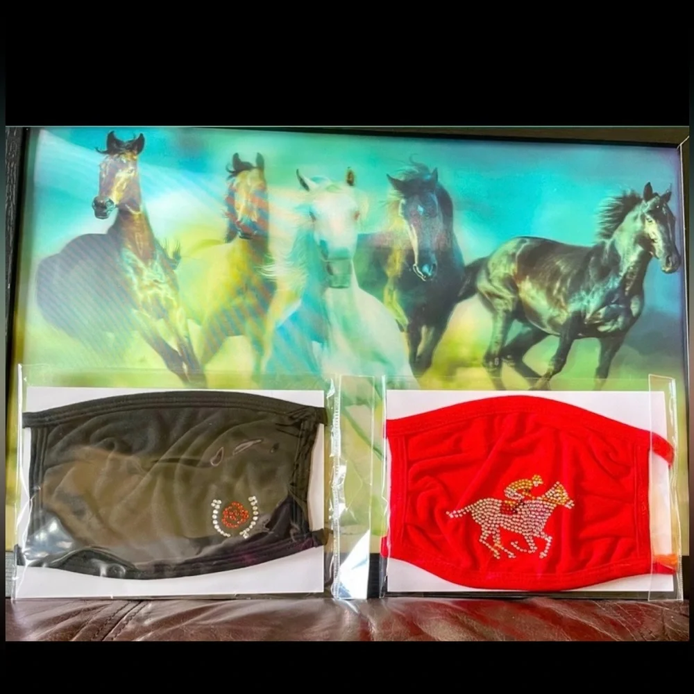 KY DERBY LOT! Derby Hat, Wine Tote, Cooling Towel, Mint Julep Hugger, 2 Facemask